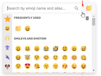 The image shows a webpage displaying various smiling face emojis and related emoticons under "Smileys and Emotion," with search options and other emoji categories visible on the left. (Captioned by AI)